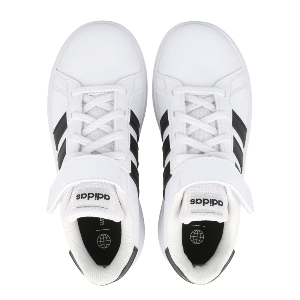 Adidas Boys Size 3 White & Black Grand Court 2.0 Sneaker GW6521 - Picture 3 of 4